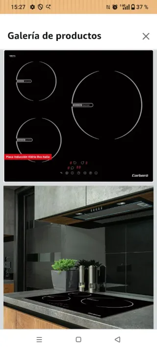 Placa Inducción Corberó Vidrio Italia