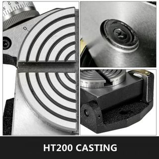 Mesa Rotativa de 4 PULGADAS/100 MM Mesa Rotativa Horizontal Vertical de 4 Ranuras para Máquina Fresadora MT-2 Mesa Rotativa para Fresado Mesa Rotativa de Precisión de 360 Grados para Fresado Prens...