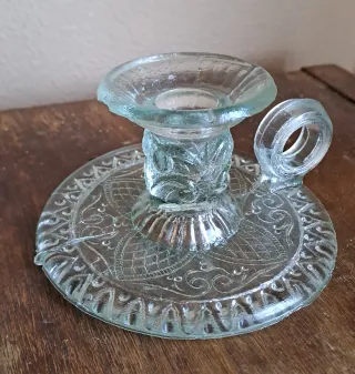 Candelabro Vintage Cristal Prensado