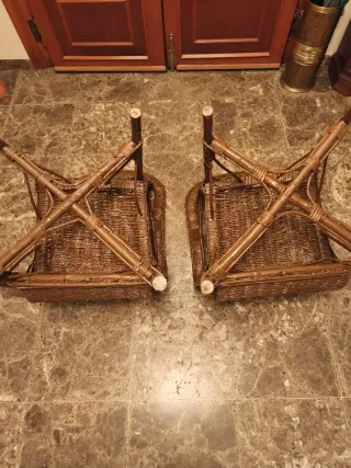 2 Butacas de Mimbre Marrones