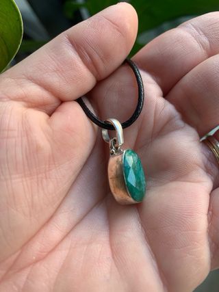 Colgante Esmeralda Facetada y Plata