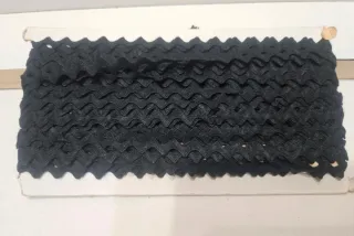 20 Metri Passamaneria Zig-Zag (Ric Rac) Nera