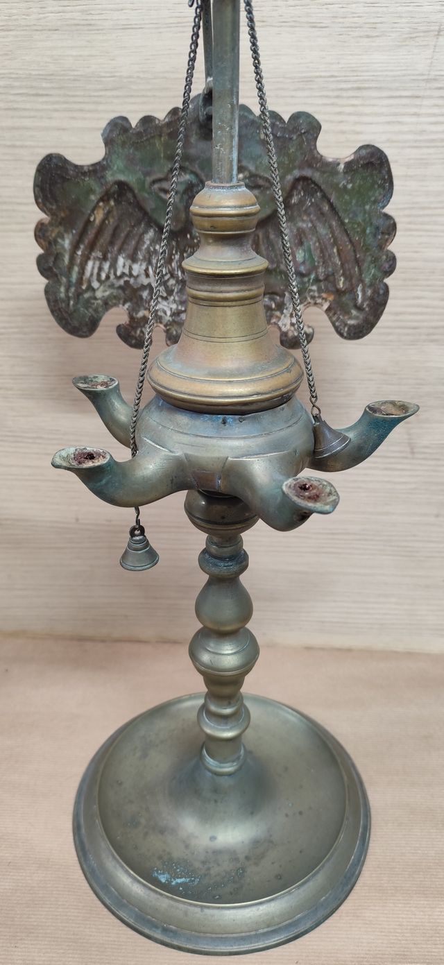 Antiguo quinqué bronce S.XIX