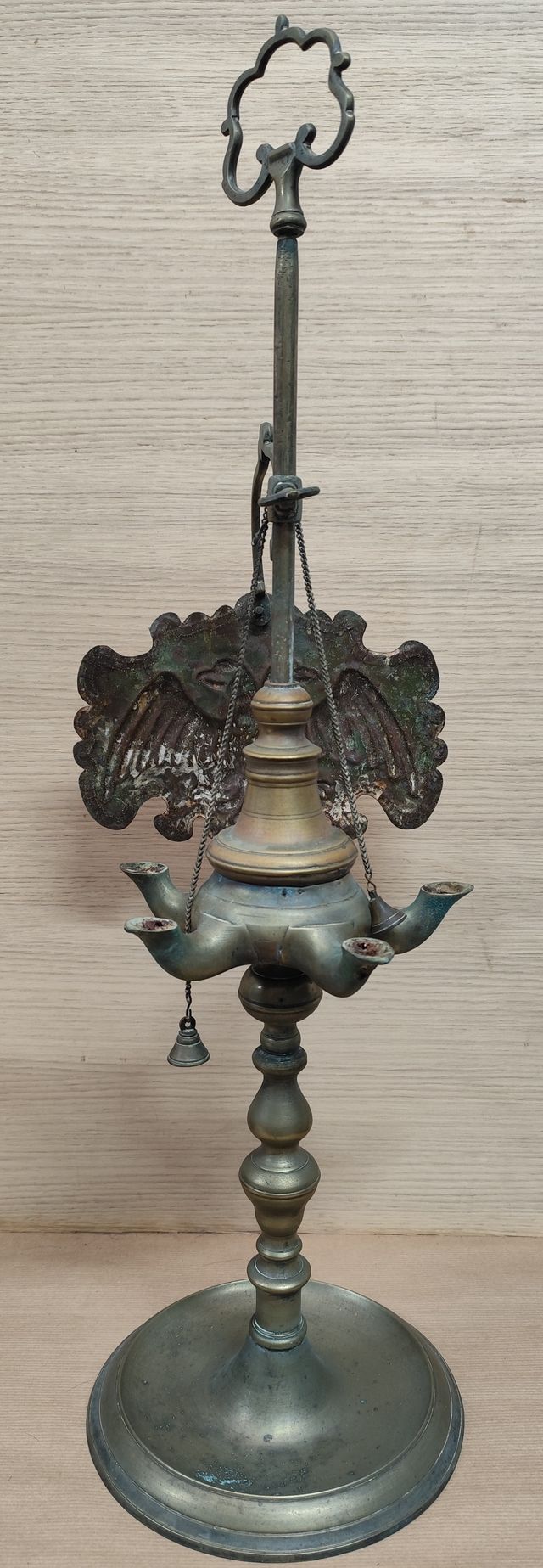 Antiguo quinqué bronce S.XIX