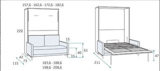 CAMA ABATIBLE CON SOFA ROMA.