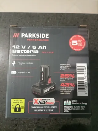 Batteria Parkside 12V 5Ah PAPK 12 5.0 B2