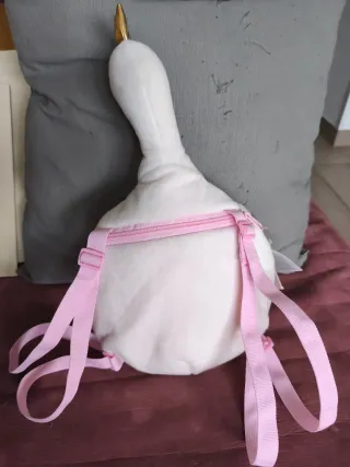 Mochila peluche cisne corona rosa