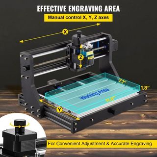 CNC 3018 Pro 500mw 300×180×45mm Máquina CNC Control GRBL Mini Grabador Láser con Controlador Offline Máquina de Grabado Láser de 3 Ejes para Tallado Fresado Plástico Acrílico PVC Madera