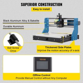 CNC 3018 Pro 500mw 300×180×45mm Máquina CNC Control GRBL Mini Grabador Láser con Controlador Offline Máquina de Grabado Láser de 3 Ejes para Tallado Fresado Plástico Acrílico PVC Madera