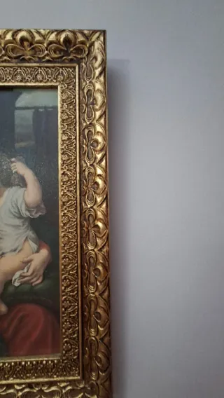 Cuadro antiguo Virgen y Niño