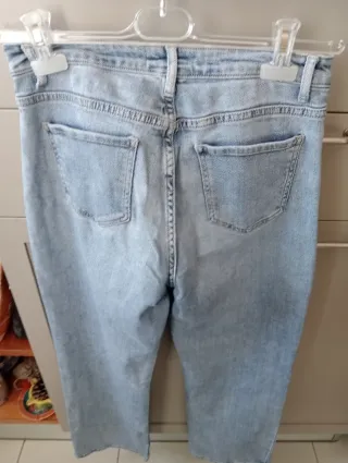 Jeans vita alta gamba larga