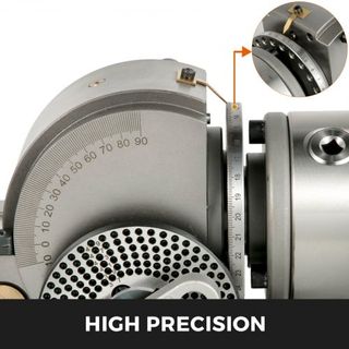 Cabezal Divisor de 4 Pulgadas Cabezal de Indexación Fresadora 100MM Cabezal Divisor Semi-Universal de 4 Pulgadas Juego de Cabezal Divisor de 3 Mordazas con Placas de Indexación y Contrapunto para ...