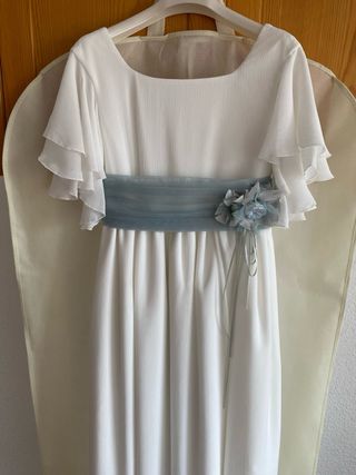 Vestido Niña Corte Inglés Blanco y Azul