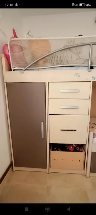 Cama Tren con Cajones y Armarios