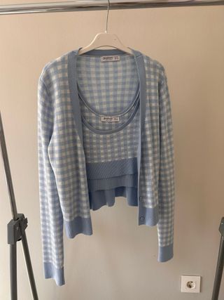 Conjunto cuadros azul y blanco Talla M/L