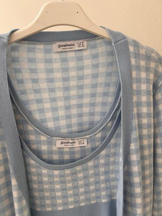 Conjunto cuadros azul y blanco Talla M/L