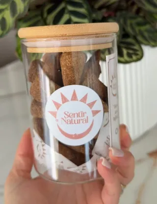 30 Inciensos Naturales + Frasco Vidrio y Bambú ✨️