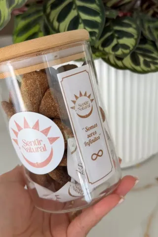 30 Inciensos Naturales + Frasco Vidrio y Bambú ✨️