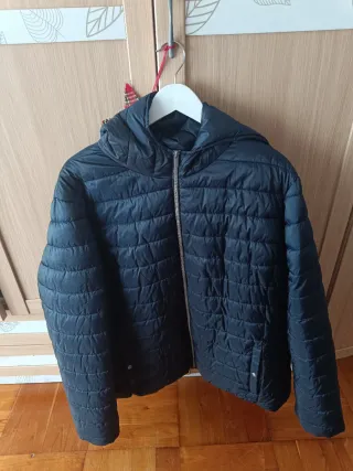 Abrigo acolchado mujer azul