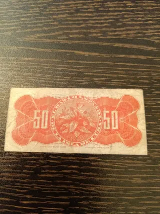 Billete antiguo 50 Centavos Cuba 1896