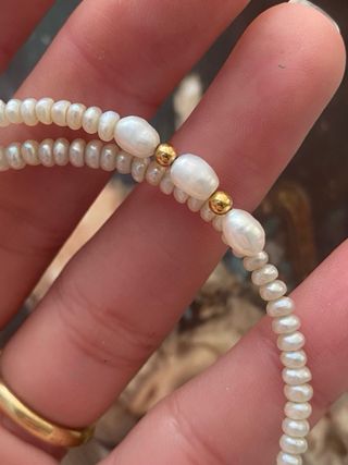 Pulsera perlas y oro