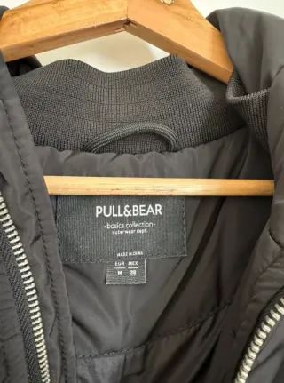 Abrigo largo acolchado unisex negro