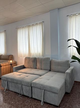 Sofá Cama Modular Beige con Chaise Longue - OFERTA