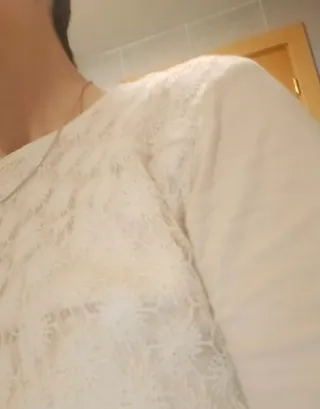 Camiseta Zara Encaje Blanca Manga Larga