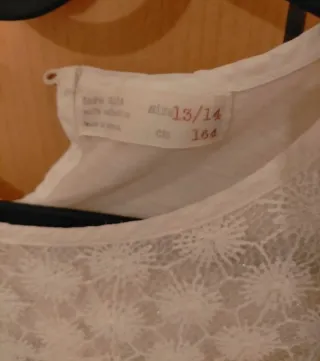 Camiseta Zara Encaje Blanca Manga Larga