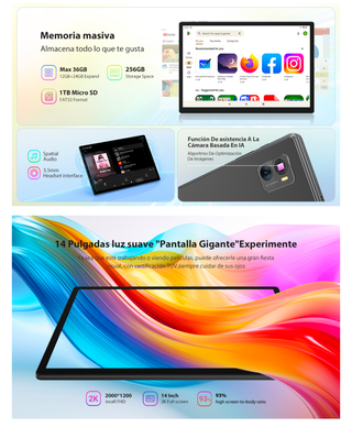 Tablet FASTWD 14 Android 14 36GB RAM 256GB ROM