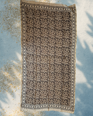 Pareo Playa Gasa Marrón y Negro 130x210