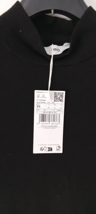 Vestido midi negro Mango