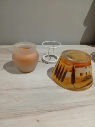 Porta candela lampada vetro