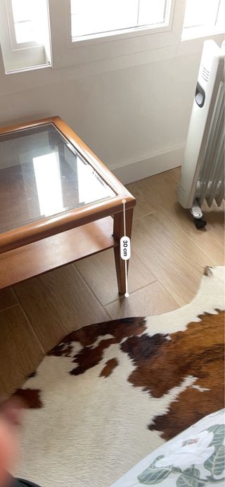 Mesa centro madera y cristal