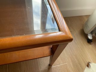 Mesa centro madera y cristal