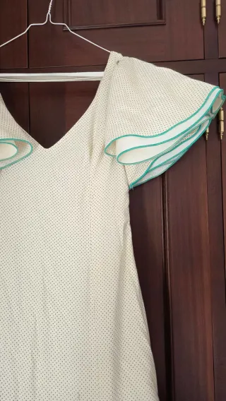 Traje Flamenca Verde y Blanco