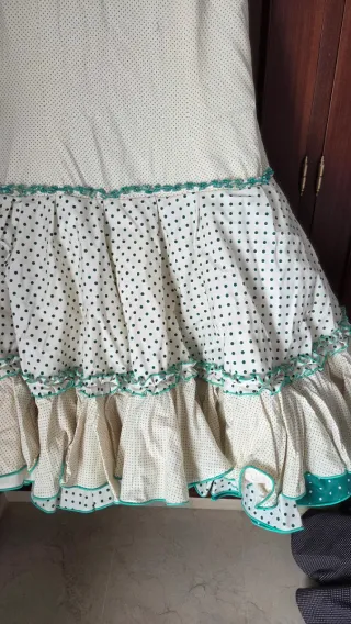 Traje Flamenca Verde y Blanco