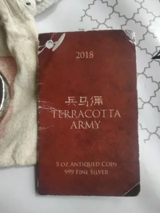 Moneda Plata 5 Oz  Terracota Army 2018