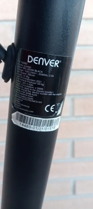 Patinete Eléctrico Denver Negro/Gris