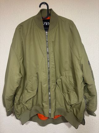 Bomber Oversize Zara Verde Talla S