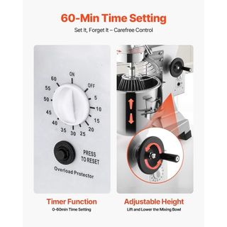 Mezclador Eléctrico de Alimentos 30L Mezclador de Pie Eléctrico de 1100W Mezclador de Masa 220V Mezclador Comercial Ajustable Mezclador de Pie Comercial para Uso en Cocina