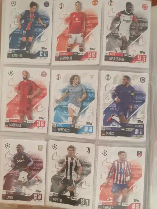 126 cartas fútbol Topps Champions League y show ti
