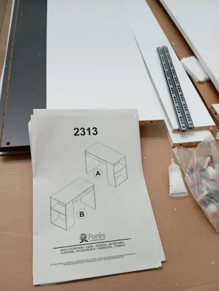 Habitdesign Mesa Estudio 1 Cajón Blanca/Gris