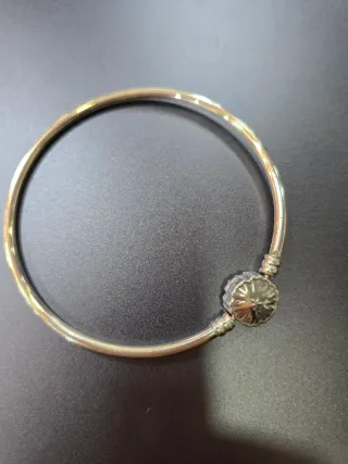 Pulsera rígida plata para charms de pandora