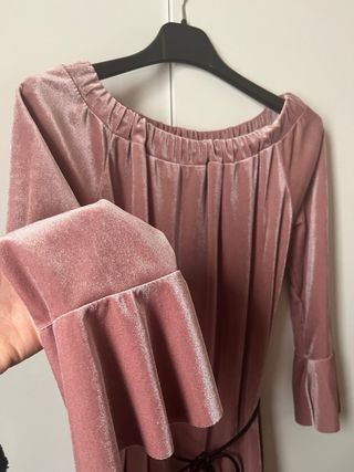 Vestito rosa in velluto