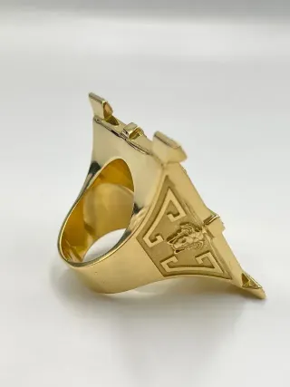 Sello Medusa Onix y Circonitas 18K