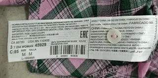 Blusa Mango cuadros rosa y verde Talla M