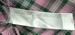 Blusa Mango cuadros rosa y verde Talla M