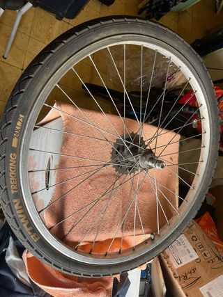 Llanta trasera bici 24' + neumático + cassette