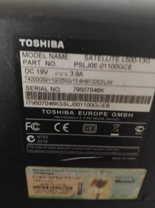 Ordenador Portátil Toshiba Satellite Para piezas